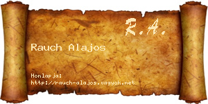 Rauch Alajos névjegykártya